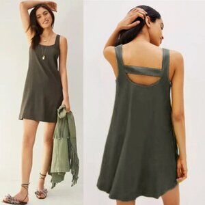 Anthropologie Olive Green Mini Dress